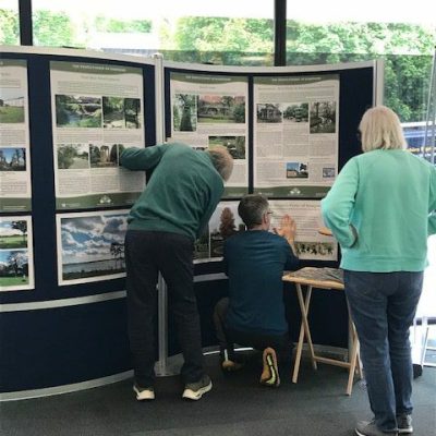 setting up People's Park exhibition at Hamsphire Record Office